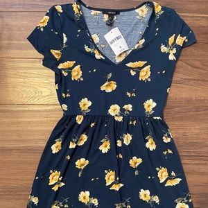 Navy Floral Dress
